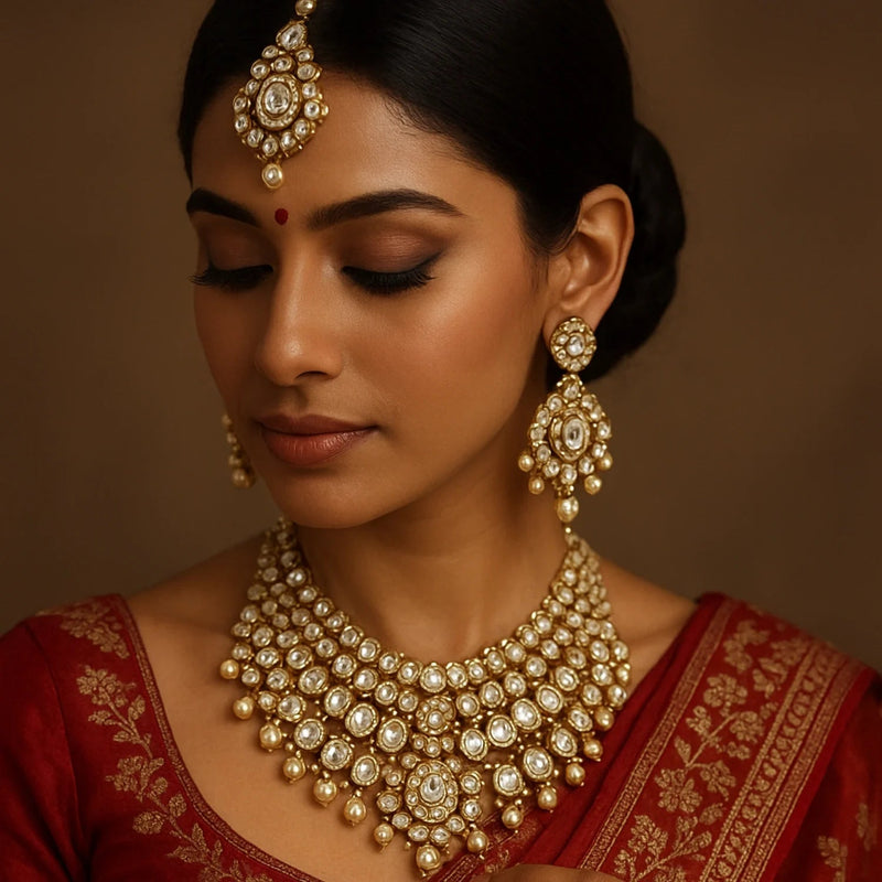 Laal Mehraab Jadau Bridal Necklace Set